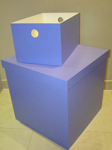 Caja cubo forrada en eco-cuer lila